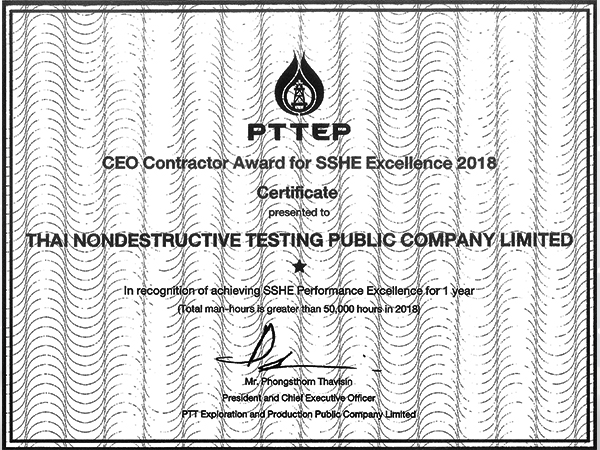 CEO Contractor Award for SSHE Excellence 2018