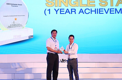 TNDT was awarded “CEO Contractor Award for SSHE Excellence 2018” from PTTEP.