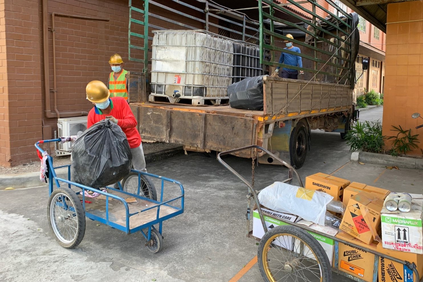 Dispose of hazardous waste and unused materials by forwarded to authorized agencies